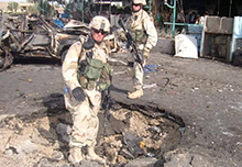 3rd Battalion Company D at bomb blast site